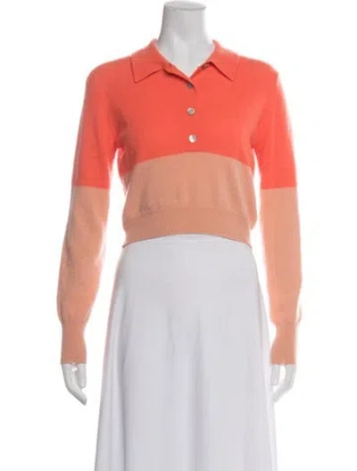 Pre-owned Crush Cashmere Colorblock Pattern Sweater In Orange