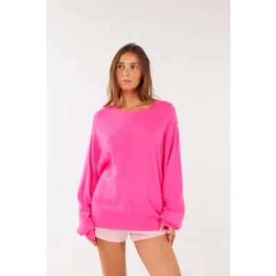 Crush Cashmere Duke Boyfriend Sweatshirt Flamingo In Pink