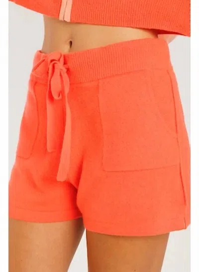 Crush Cashmere Gozo Side Split Short In Coral In Orange