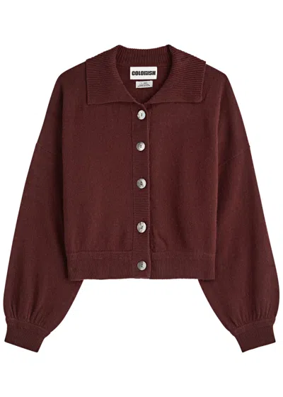 Crush Cashmere Lennon Cashmere Cardigan In Burgundy