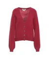 Crush Cashmere 'liusa' Cardigan In Red