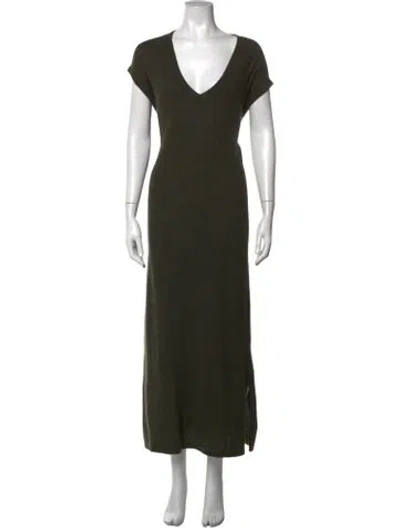 Pre-owned Crush Cashmere Long Dress In Green