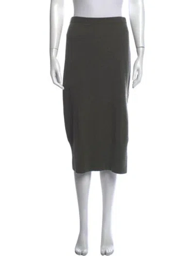Pre-owned Crush Cashmere Midi Length Skirt In Green