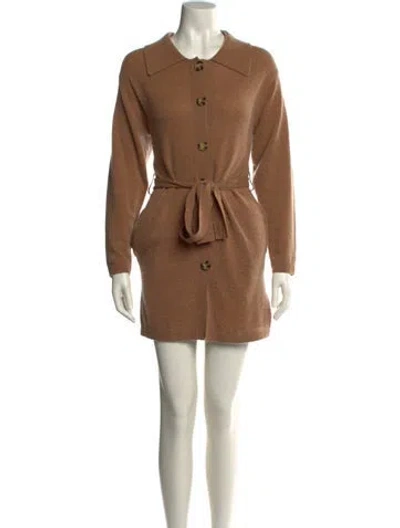 Pre-owned Crush Cashmere Mini Dress In Brown