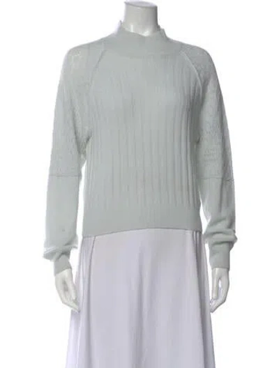 Pre-owned Crush Cashmere Mock Neck Sweater In Blue