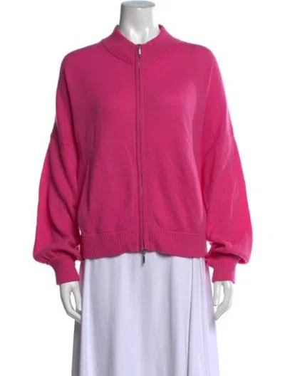 Pre-owned Crush Cashmere Mock Neck Sweater In Pink