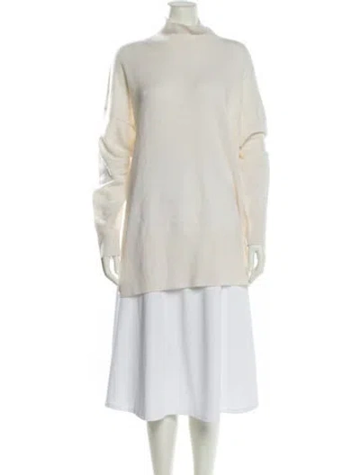 Pre-owned Crush Cashmere Mock Neck Sweater W/ Tags In Neutral