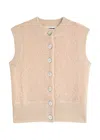 Crush Cashmere Odi Bouclé Mohiar Vest In Beige