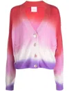 Crush Cashmere Ombre Button-up Cardigan In Pink
