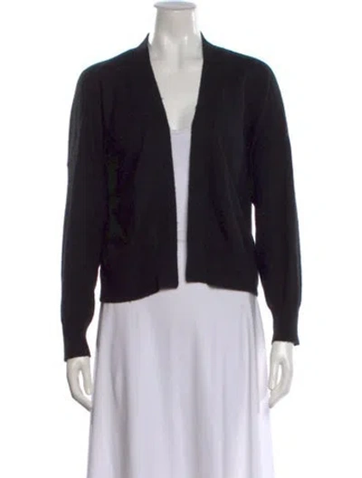 Pre-owned Crush Cashmere Open Front Sweater In Black