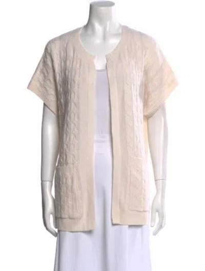 Pre-owned Crush Cashmere Open Front Sweater In Neutral