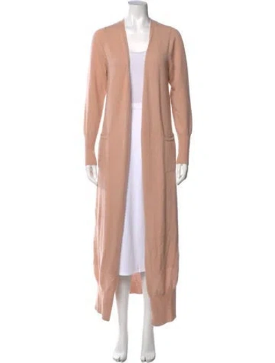 Pre-owned Crush Cashmere Open Front Sweater In Pink