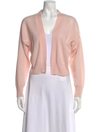 Pre-owned Crush Cashmere Open Front Sweater In Pink