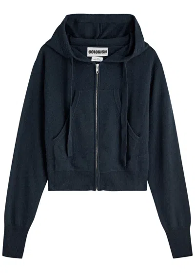 Crush Cashmere Rio Hooded Cashmere Sweatshirt In Navy
