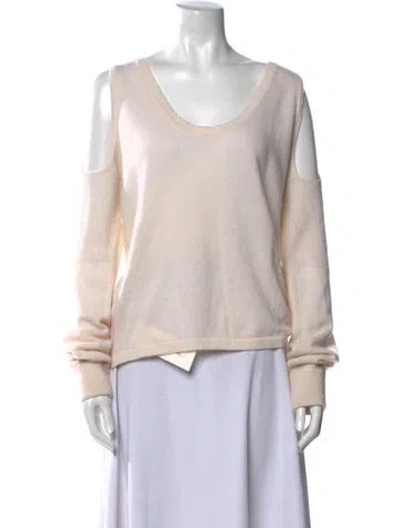 Pre-owned Crush Cashmere Scoop Neck Sweater In Neutral