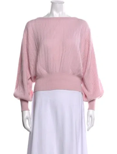 Pre-owned Crush Cashmere Scoop Neck Sweater In Pink