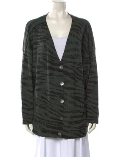 Pre-owned Crush Cashmere Striped Sweater In Green