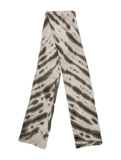 Pre-owned Crush Cashmere Tie-dye Print Scarf In Green