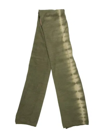 Pre-owned Crush Cashmere Tie-dye Print Scarf W/ Tags In Green