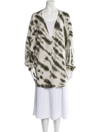 Pre-owned Crush Cashmere Tie-dye Print Sweater In Green