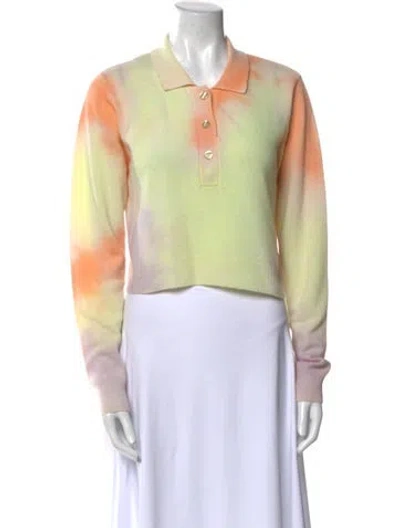 Pre-owned Crush Cashmere Tie-dye Print Sweater In Yellow