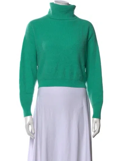 Pre-owned Crush Cashmere Turtleneck Sweater In Green