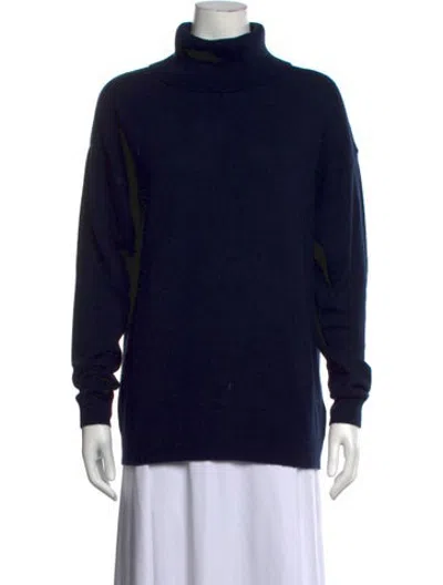 Pre-owned Crush Cashmere Turtleneck Sweater W/ Tags In Blue