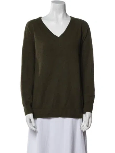 Pre-owned Crush Cashmere V-neck Sweater In Black