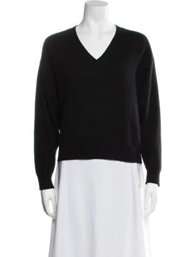 Pre-owned Crush Cashmere V-neck Sweater In Black