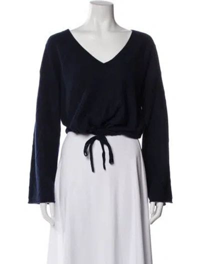 Pre-owned Crush Cashmere V-neck Sweater In Blue