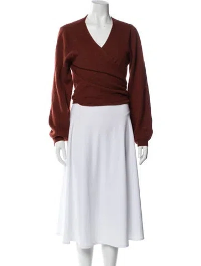 Pre-owned Crush Cashmere V-neck Sweater In Brown