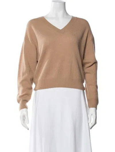 Pre-owned Crush Cashmere V-neck Sweater In Brown