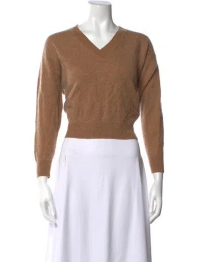 Pre-owned Crush Cashmere V-neck Sweater In Brown