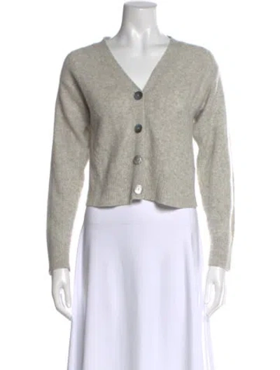 Pre-owned Crush Cashmere V-neck Sweater In Gray