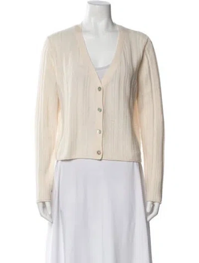 Pre-owned Crush Cashmere V-neck Sweater In Neutral
