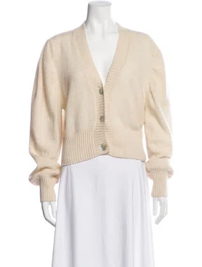 Pre-owned Crush Cashmere V-neck Sweater In Neutral