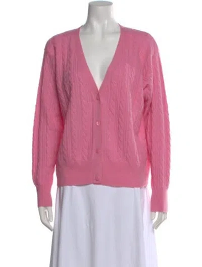 Pre-owned Crush Cashmere V-neck Sweater In Pink