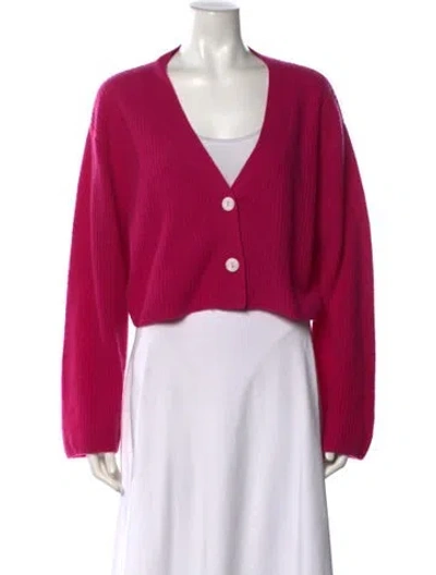 Pre-owned Crush Cashmere V-neck Sweater In Pink