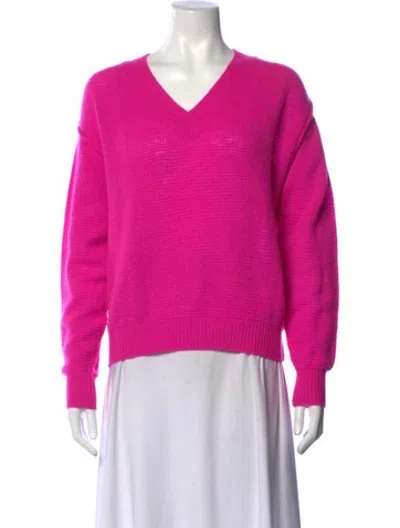 Pre-owned Crush Cashmere V-neck Sweater In Pink