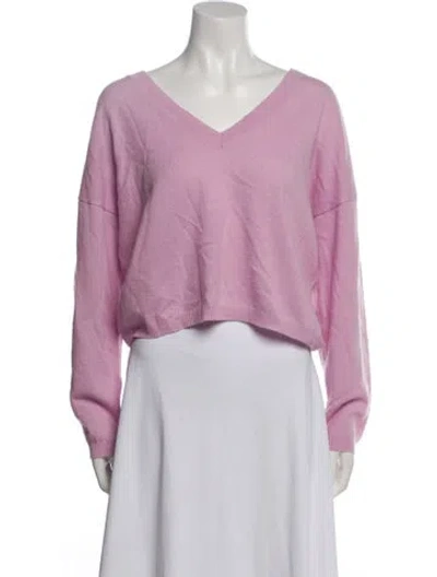 Pre-owned Crush Cashmere V-neck Sweater In Purple