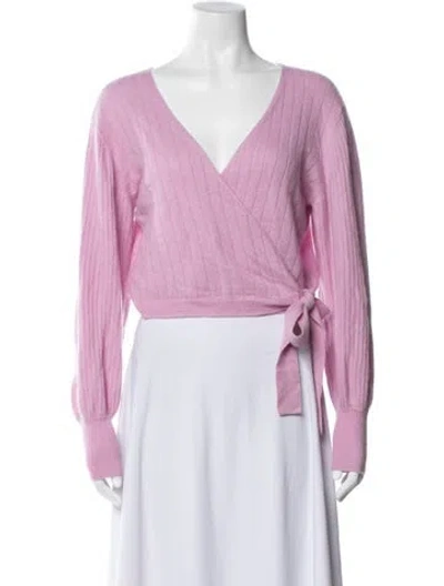 Pre-owned Crush Cashmere V-neck Sweater In Purple