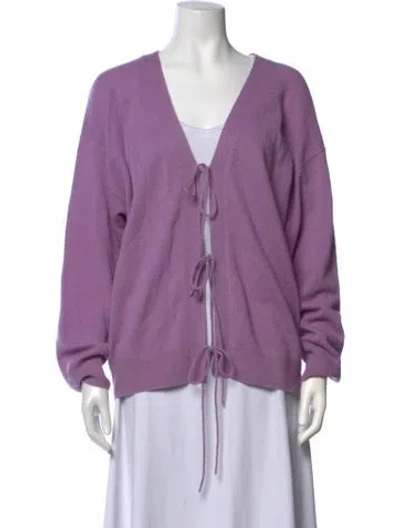 Pre-owned Crush Cashmere V-neck Sweater In Purple