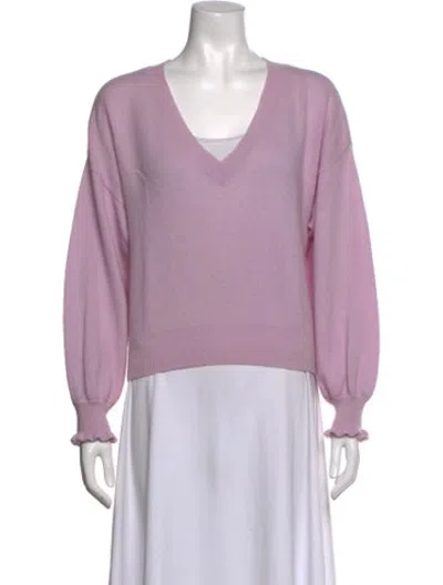 Pre-owned Crush Cashmere V-neck Sweater In Purple
