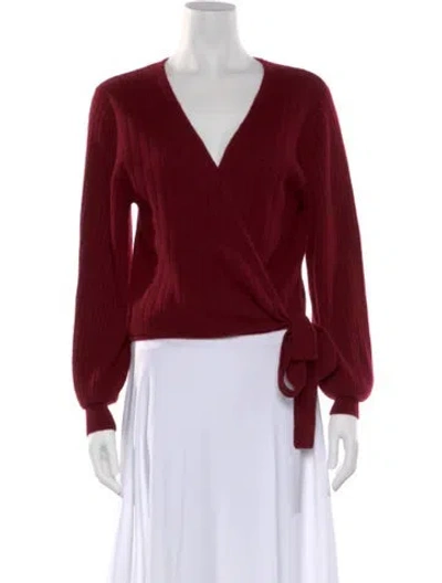 Pre-owned Crush Cashmere V-neck Sweater In Red