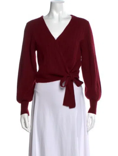Pre-owned Crush Cashmere V-neck Sweater In Red