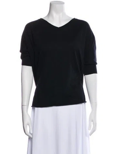 Pre-owned Crush Cashmere V-neck Sweater W/ Tags In Blue