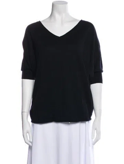 Pre-owned Crush Cashmere V-neck Sweater W/ Tags In Blue