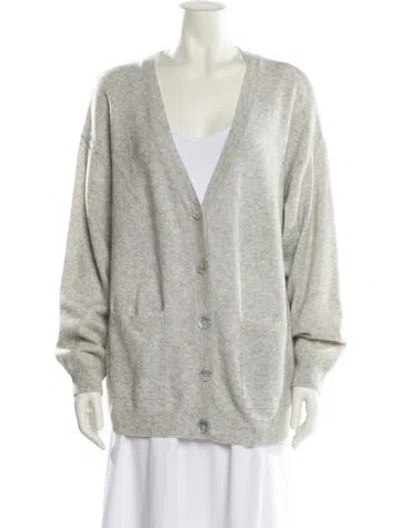 Pre-owned Crush Cashmere V-neck Sweater W/ Tags In Gray