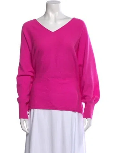 Pre-owned Crush Cashmere V-neck Sweater W/ Tags In Pink