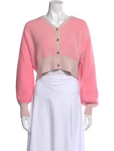 Pre-owned Crush Cashmere V-neck Sweater W/ Tags In Pink
